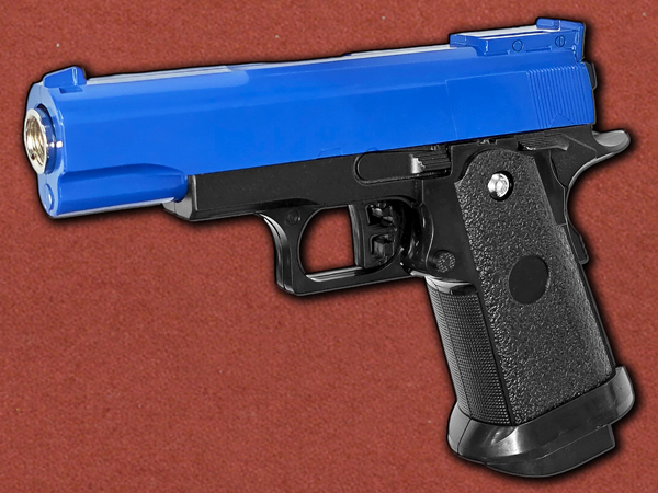 6mm [Duncans] Compact Colt 1911 Spring Pistol, Two-Tone Blue