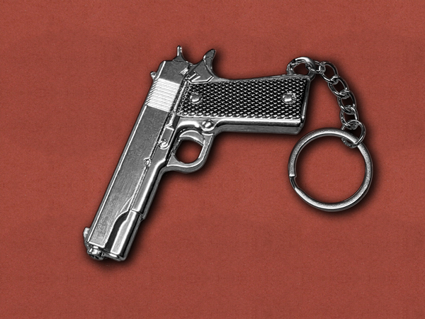 [GunRing] Colt 1911 Chrome Keychain