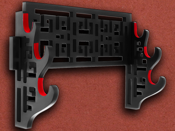 [Duncans] Triple (3) Katana Sword Wall Mount, Authentic, Ancient