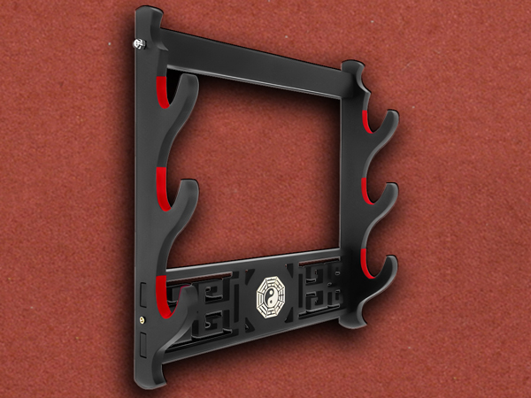 [Duncans] Triple (3) Katana Sword Wall Mount, Authentic Gold