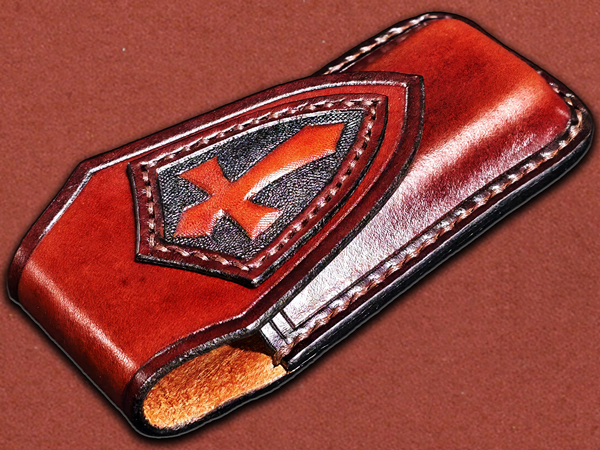 [Duncans] Crusaders Shield High Grade Leather Knife Belt Sheath