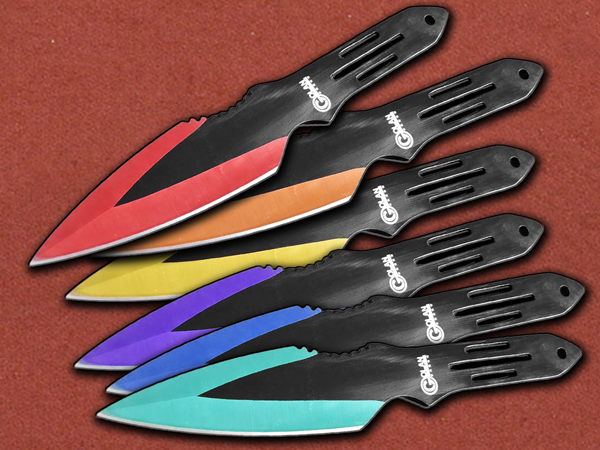 [Golan] 6x Technicolor Throwing Knife Set -45% CLEARANCE