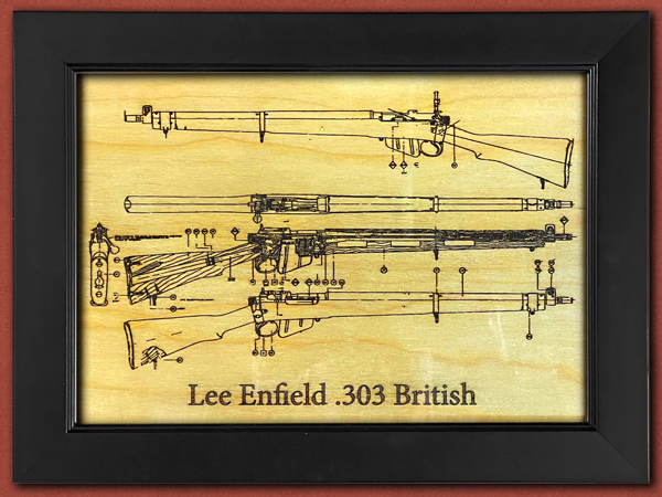 [Diodable] Lee Enfield .303 British - Engraved Wooden Artwork