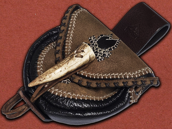 [RAW Bushcraft] Handmade Spiced Leather 2-Tone Campfire Pouch