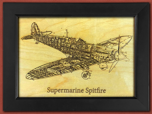 [Diodable] Supermarine Spitfire - Engraved Wooden Artwork