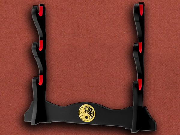 [Duncans] Triple (3) Katana Sword Stand, Vintage Gold