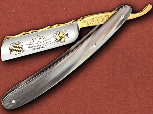 [Böker] Graf Adolf III, Buffalo Horn, 24k Gold Gilded 6/8"