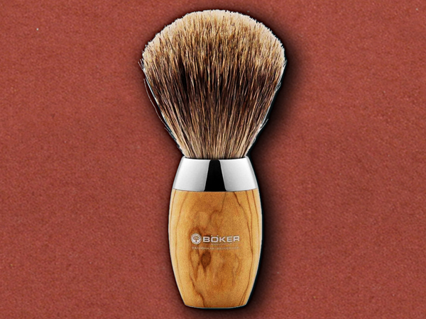 [Boker] Shaving Brush Modern, Olive Wood, Badger Hair
