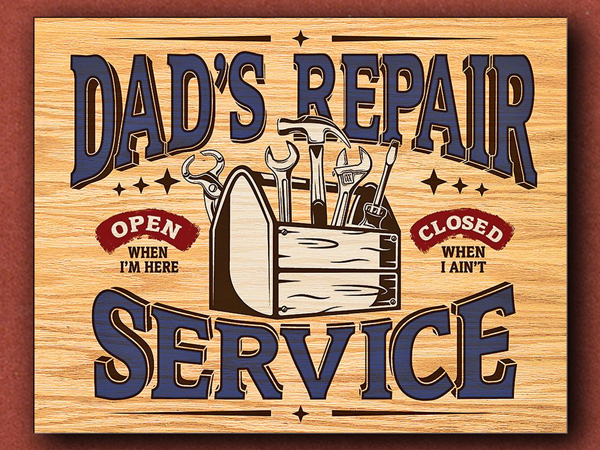 [Tin Signs] Dad's Repair Service Sign