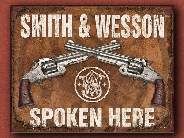 [Tin Signs] Smith & Wesson Spoken Here Sign