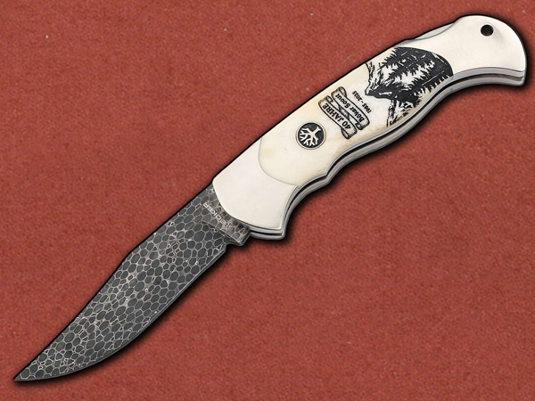 [Böker] Scout 40th Anniversary, Bone, Dragonskin Damascus
