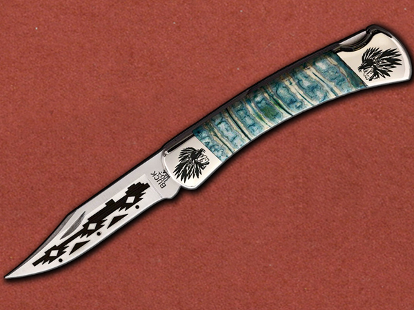 [Buck]  Yellowhorse Custom 110 Hunter Turquoise Mammoth Tooth