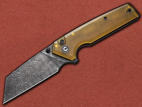 [CIVIVI] Praxis Damascus Button Lock, Black Aluminium