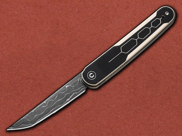 [CIVIVI] KwaiQ Damascus, Linerlock, Black / Ivory G10