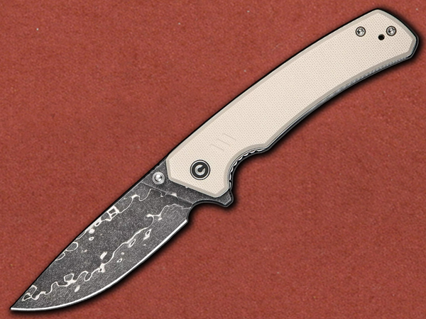 [CIVIVI] Merit Damascus Flipper, Ivory G10