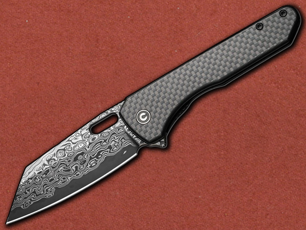 [CIVIVI] Nugz Damascus, Black Carbon Fibre