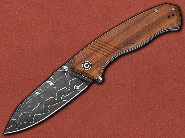 [CIVIVI] Placoid Damascus, Guibourtia Wood