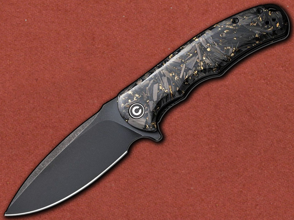 [CIVIVI] Praxis Blackwashed, Golden Shred Carbon Fibre