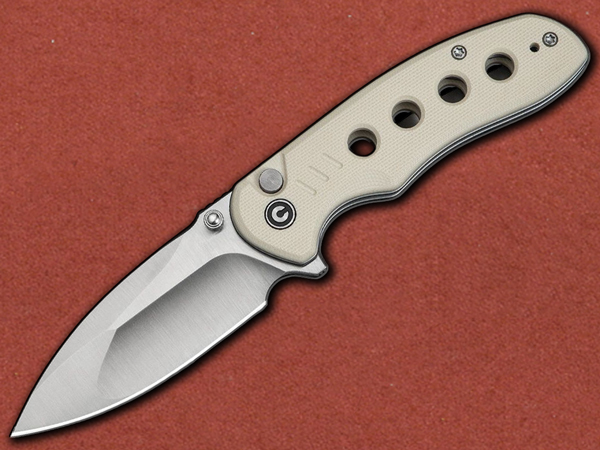 [CIVIVI] Triptych 14C28N Button Lock, Ivory G10