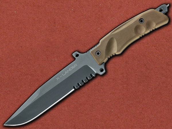 [Fox Knives] MD X-Lander, Partially-Serrated PVD Titanium Blade