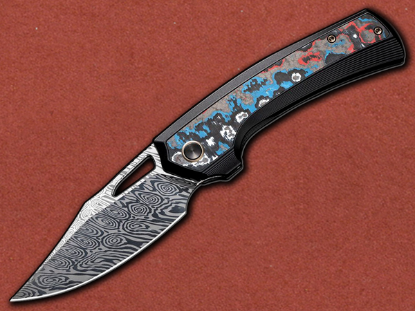 [WE Knife] Nefaris Ti, Nebula Fat Carbon, Damasteel, Limited