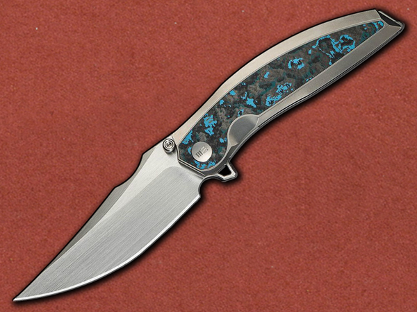 [WE Knife] Quinseris, Blue Carbon Inlay, Titanium Frame, M390