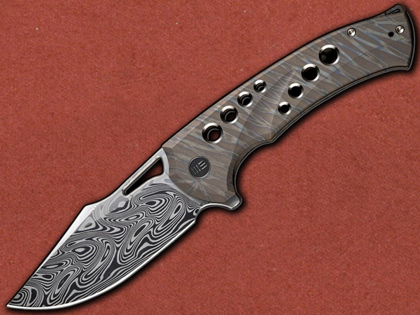 [WE Knife] Swiftin Thor Damasteel, Tiger Striped Flamed Titanium