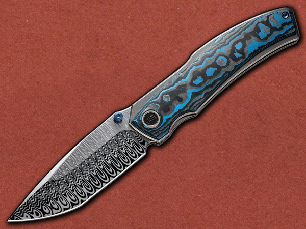 [WE Knife] Swordfin Grey Titan, Arctic Storm Carbon, Damasteel