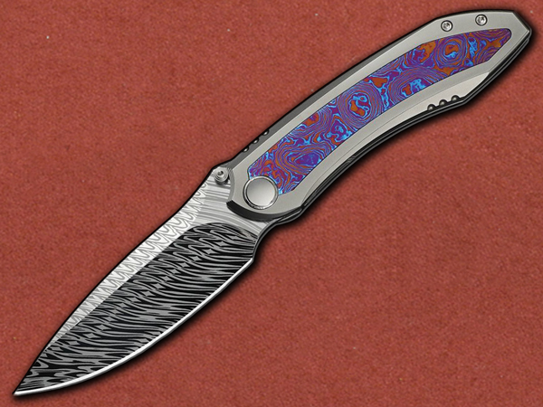 [WE Knife] Winsome Titanium, Timascus Inlay, Fafnir Damasteel