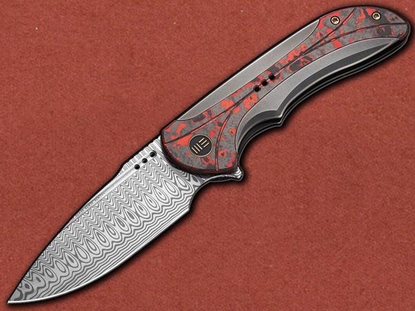 [WE Knife] Equivik Hugin Damasteel Damascus, Lava Flow Carbon