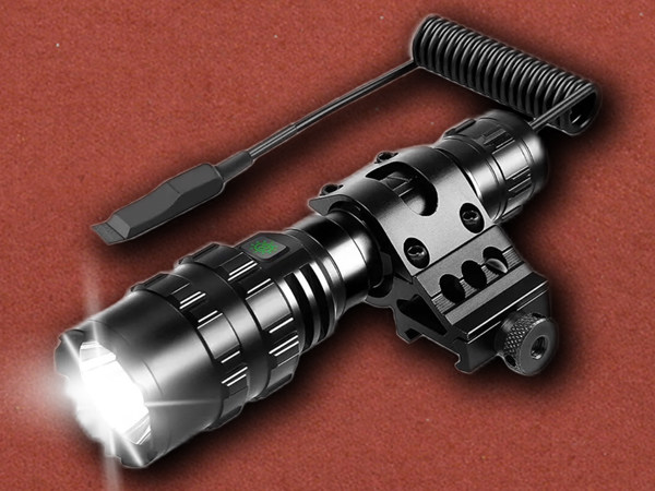 Tactical Flashlight USB Rechargeable LED Torch Hunting Gun Light