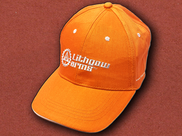 [Lithgow Arms] Orange Baseball Cap, White Embroidered Logo