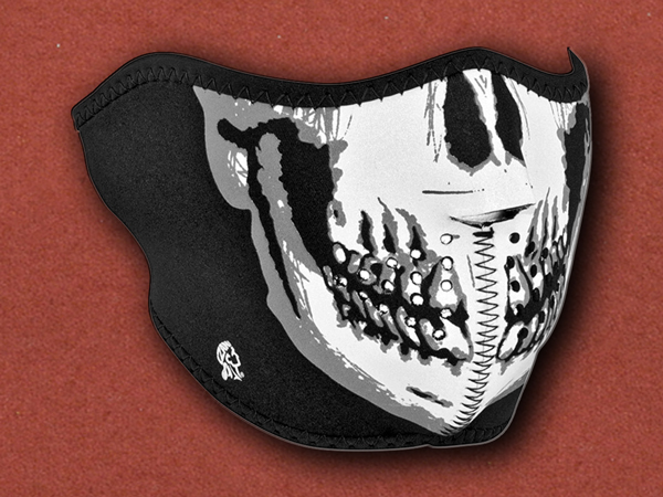 [ZANheadgear] Half Face Mask BW Skull