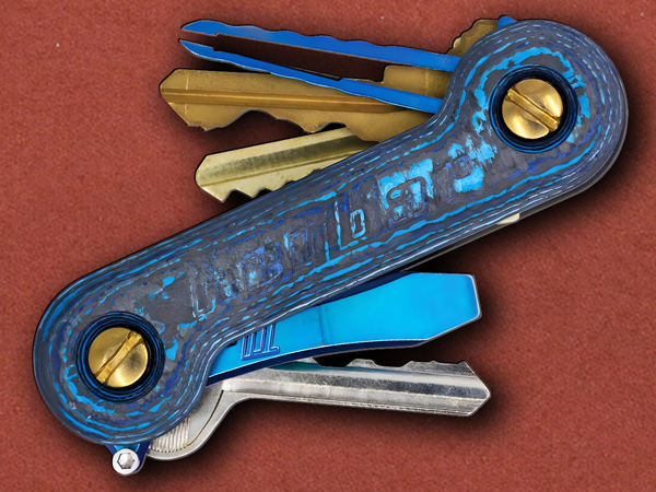 [KeyBar] Blue Camo Carbon Fiber Key Holder