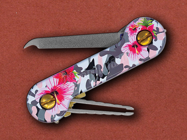 [KeyBar] Aluminium Pink Camo Compact Key Holder