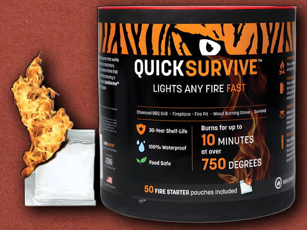 [QuickSurvive] Fire Starter 50 Pack, Instant Fire Starters