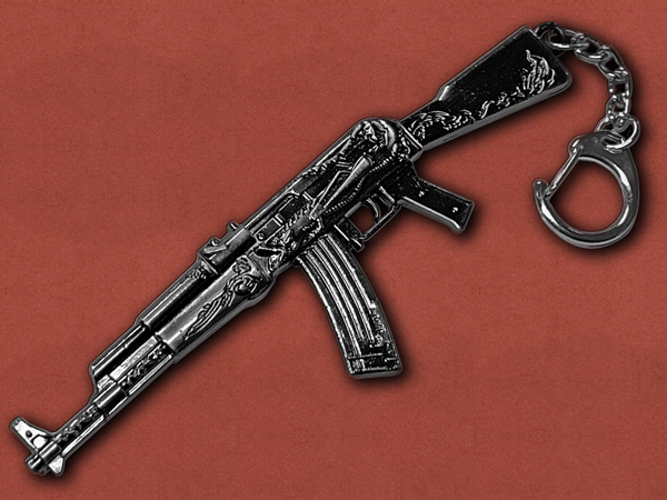 [GunRing] Polished Ornamental AK-47 Kalashnikov Keychain