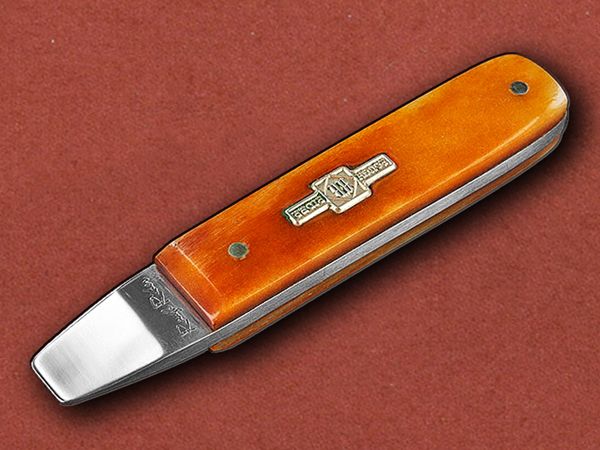 [Rough Ryder] Stainless Steel Knife Opener Amber Bone RR1092