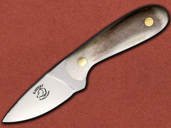 [B Merry] Alaskan Made Hunter Caribou Antler Sheath Knife
