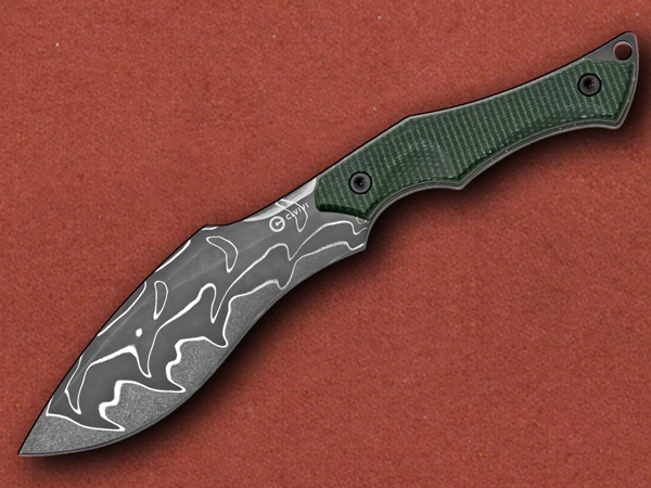 [CIVIVI] Vaquita II Green Micarta, Damascus Neck Knife