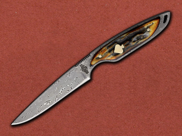 [Rough Ryder] Streamline Damascus, Cinnamon Stag