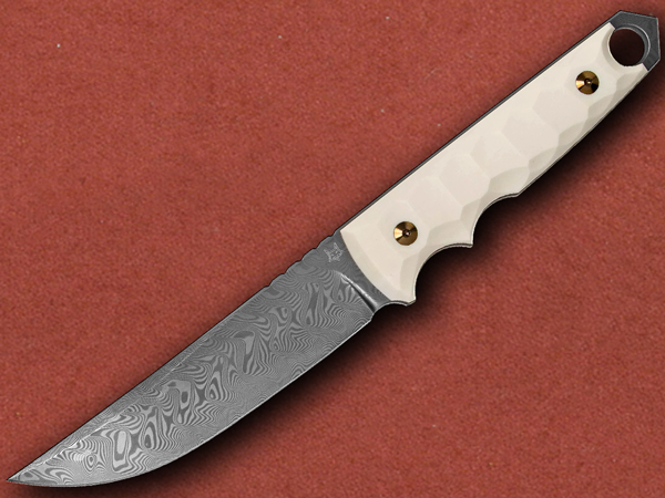 [Fox Knives] Ryu Superclean Herringbone Damascus, Elforyn Tusk