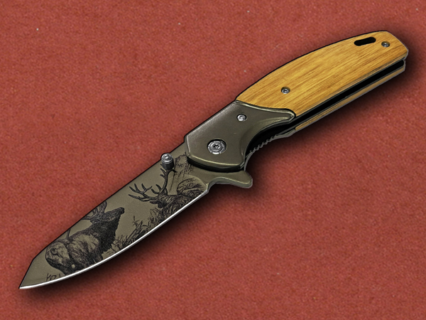 [Anglo Arms] Deer Design with Zebra Wood Handle