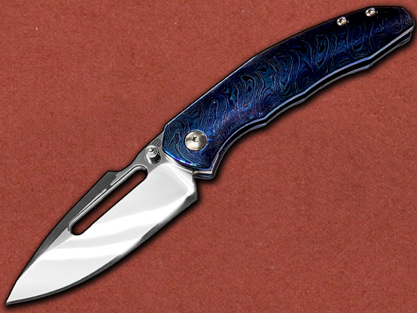 [Artisan Cutlery] Boa Blue Timascus, Mirror Polished S90V -10%