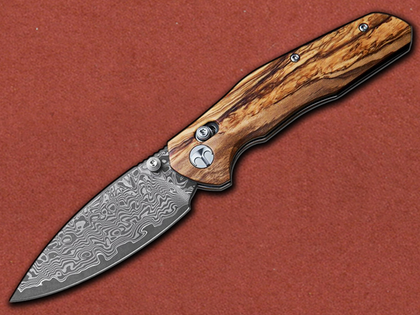 [Bestech] Ronan Damascus, Olivewood Handle, Axis Lock