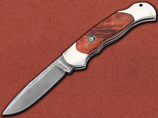 [Böker] Optima (Scout) Blood Orange Burl Birch, Damascus