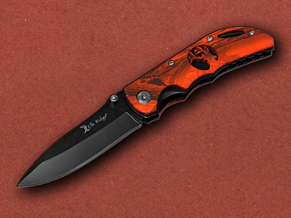 [Elk Ridge] Orange Camo High-Vis Lock Knife