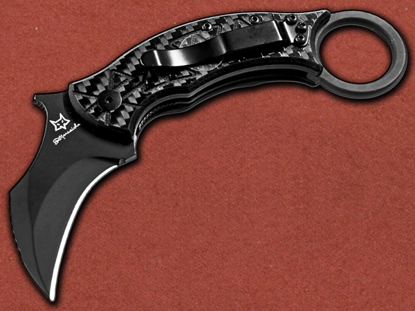 [Fox Knives] Tribal K Karambit Carbon Fibre Black, N690Co
