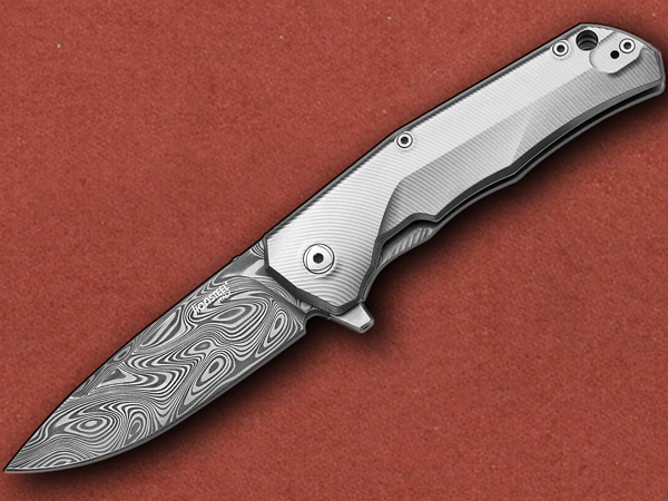 [lionSTEEL] T.R.E Three. Rapid. Exchange. Boomerang Damascus Ti