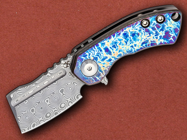 [Kansept] Mini Korvid Damascus, Lightning Titanium Scales